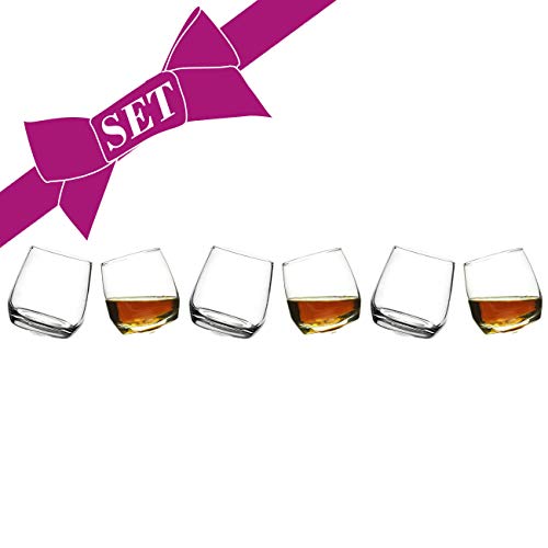 HomeWetBar Roly Poly Rocking Whiskey Glasses, Set of 6 - Rolling whiskey glasses
