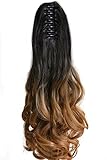Neverland 20"(50cm) Ombre Two Tone Long Big Wavy Claw Curly Ponytail Clip in Hair Extensions 1B#/27#
