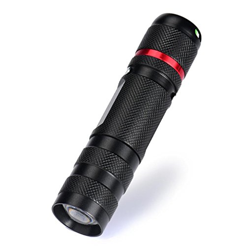 Holeider Taschenlampe Super hell Zoomable Q5 AA / 14500 Mini Fackel Schwarz - 4