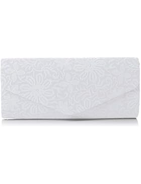 SwankySwans Damen Julia Lace Pailletten Clutch Weiß Kupplung