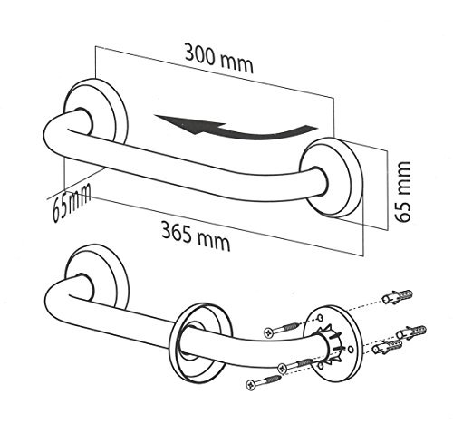 Tiger 1330030346 Libra Wandhaltegriff 30 cm Edelstahl poliert - 2