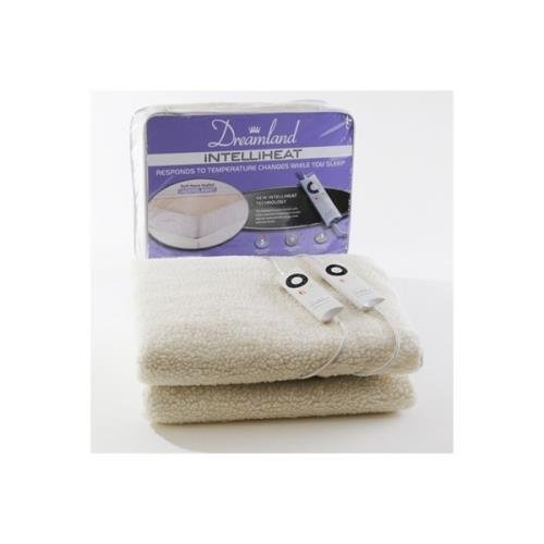 Dreamland Intelliheat Fitted Fleece Under Blanket with 2 Controls, White, Double