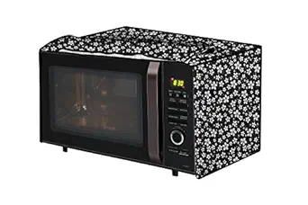 The Furnishing Tree Microwave Oven Cover for Borosil Prima 19 Liter 1300 Watt Convection Oven Toaster Griller (OTG) Floral Pattern Black