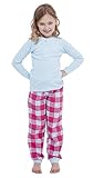 i-Smalls Girl's Kid's Plain Top & Checked Bottoms Long Pyjama Set