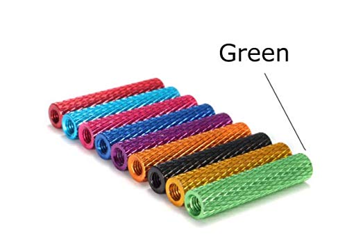 Preisvergleich Produktbild ChaRLes M3AS5 10Pcs M3 25mm gerändeltes Standoff Aluminiumlegierung eloxiert Spacer - grün