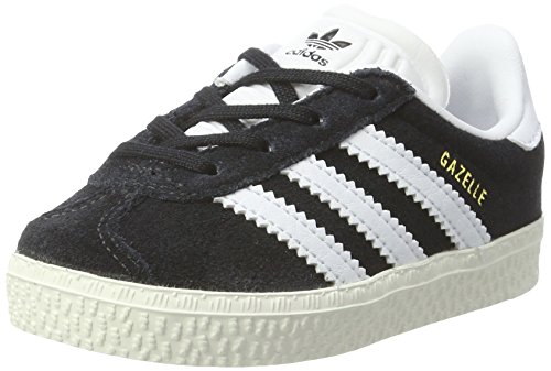 Adidas Gazelle, Unisex Kids’ Low-Top Sneakers, Black (Core Black/ftwr White/gold Metallic), 7 Chil
