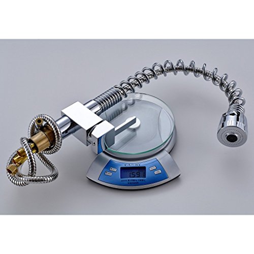 Auralum® Spültischarmatur mit herausziehbarem Brausekopf / Ausziehbare Schlauchbrause / Wasserhahn Profi Küchenarmatur Waschbecken - 4