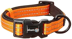 PawsnCollars Alcott USA Visibility Reflective and Soft Neoprene Padded Collar for Small Dog (Orange), Dogs, Nylon, (Pack of 1)