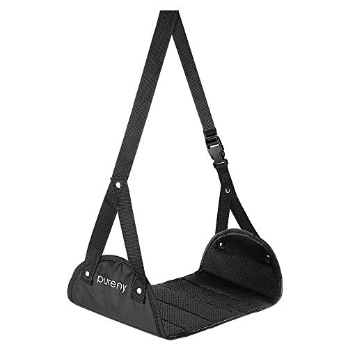 Purefly - Reposapiés de Viaje para Avión Reposapiés Portátil Hamaca para Pies con Correas Ajustables