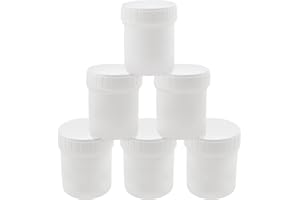 CRAFFANCY Kunststoff-Farbdosen, 6 Stück, klein, weiß, leere Kunststoff-Farbgläser, Mini-Farbbehälter mit Deckel für Farbe und chemische Beschichtung