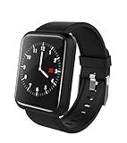 GYQ@ Smart-Armband IP68 wasserdicht Schrittzähler Herzfrequenzüberwachung 1,3 Farbdisplay, Schwarz