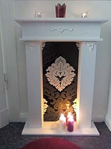 Wolkenstube Dekokamin Black White, Kaminumrandung, Kaminsims