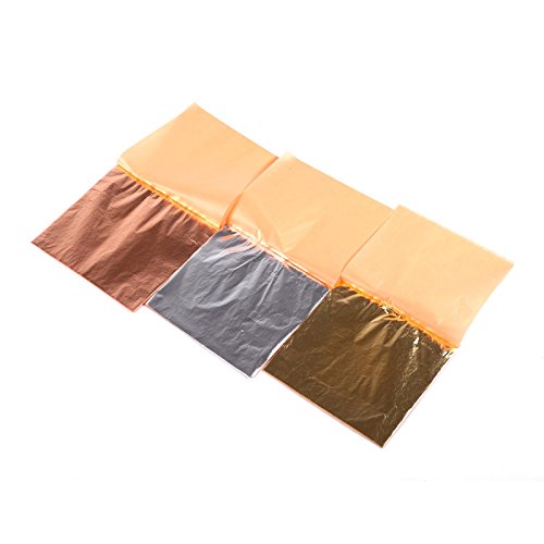 BLATTMETALL | 14×14 cm, 25 Blatt, goldfarben | Metallic Folie, Blattgold Imitat - 3