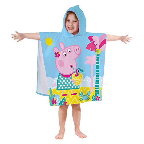 Preisvergleich Produktbild KK Peppa Pig Badeponcho Kapuze Duschtuch Badetuch Strandtuch 60x120cm