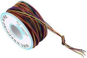 Aramox 8-trådstestkabel Förtennad Kopparisolering Omslagstråd 30AWG 250m Flerfärgad 300V 176F Flexibel Spole för Breadboard PCB Lödning Laptop Moderkort LCD-reparation