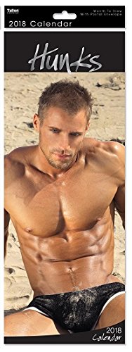 Download 2018 Slim Month To View Spiral Wall Calendar - Hunks - Black Header