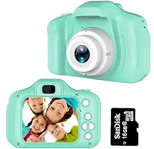 Kids Digital Video Camera for Boys Age 3-8, Mini Rechargeable Children Camera Shockproof 8MP HD Toddler Cameras Child Camcorder with 16 GB Memory Card Included