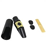 Viene con un muy buen sonido. Saxofón Boquilla Plástico Tenor Sax con Casquillo de la Hebilla del Metal Reed Boquilla Parches Pads Cojines de ammoon