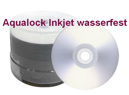 Aqualock PRO Glossy CD-R Silber Perlmutt Watershield Beschichtung Inkjet wasserfest bedruckbar 700MB/80Min./52x - 50 Stück