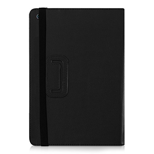 kwmobile 3in1 Set: Hülle inkl. Tastatur Cover für Asus Transformer Book T100 Chi mit Ständer – Kunstleder Tablet Case Schutzhülle in Schwarz + Folie, kristallklar + Stylus, Schwarz - 3