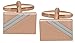 Produktbild Silber / Rose Gold-diagonaler Streifen Rechteckige Manschettenknöpfe von Zennor