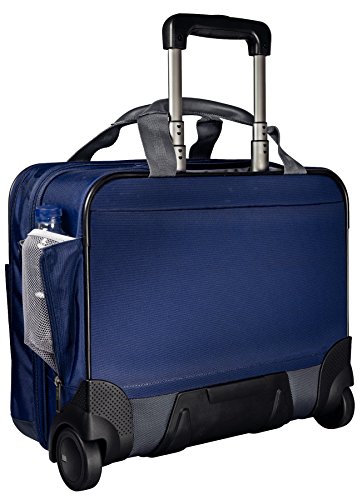 Leitz  Business Softcase Handgep  ck-Trolley  Smart Traveller  17 F  cher  44 x 37 5 x 23 cm  Polyester Metall Leder  Complete  Titan Blau  60590069