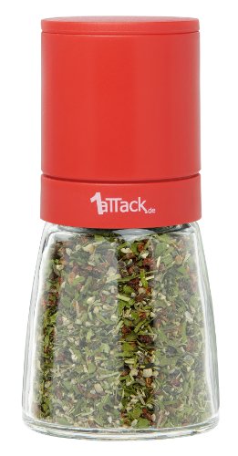 Pfeffermühle Salzmühle Gewürzmühle unbefüllt mit Keramik Mahlwerk in Geschenk Verpackung 140ml Höhe 13.5cm – rot - 6