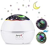 ✔【 Baby Projektor Lampe 】: 2019 Neu Verbesserte 2-in-1-Themen, 3 Modi-Design, zwei Projektionsfilme, Starry Sky und Sea World, die verschiedene Muster projizieren können, darunter Sterne und Mond oder Delphin, Wal, Eisbär, Pinguin, Seepferd, Meer Schildkröte, Quallen... Entfernen Sie die beiden inneren Filme und schließen Sie die obere Abdeckung. Es ist auch ein kleines Nachtlicht.