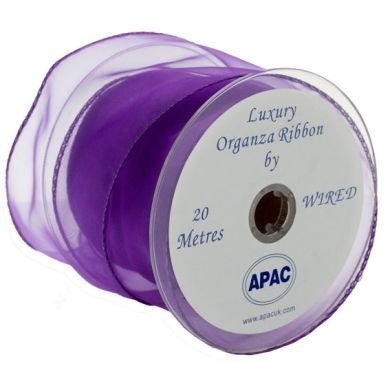 Preisvergleich Produktbild 50mm Qualität Lila verdrahteten Kante Chiffon Organza Band