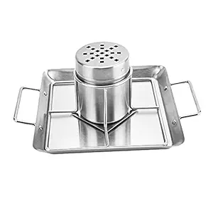 HEAVY DRIVER Stainless Steel Beer Can Chicken Roaster Grill Stand with Drip Pan