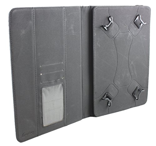 Emartbuy® Schwarz Eingabestift + ZTE Light 8 Tablet 7.85 Zoll Universalbereich ( 8 – 9 Zoll ) Schwarz Carbon PU LederMulti Angle Exekutiv Folio Mappen Kasten Abdeckung mit Kartensteckplätze - 4