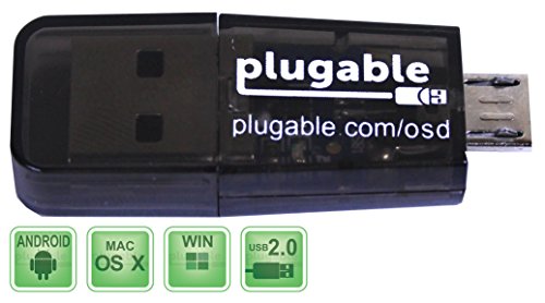 Plugable® USB-MicroSD-Kartenlesegerät für Handy, Laptop und Tabletcomputer (eingebaute Typ-A-USB- und Micro-B-OTG-Schnittstellen)