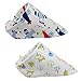 Set Of 2 Baby Cute Bandana Drool Bibs Unisex Cotton ( Animal & Plant )