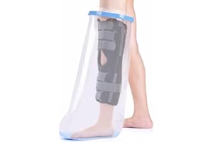 Fasola Protezione Gesso Gamba Antiscivolo, Coprigesso Gamba Impermeabile Adulto Per Coscia, Gamba, Ginocchio, Piede, Protezione Gesso Doccia Mantieni le Ferite e le Bende Asciutte