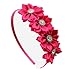 WANGSAURA Girl Kids Satin Rhinestone Flower Hair Band Headband Headwear accessories (one size, rose)