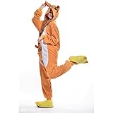 Free Fisher Damen/ Herren Schlafanzug Pyjama, Tier Kostüm, Känguru Gelb, Gr. L (Körpergröße 170-178 CM) -