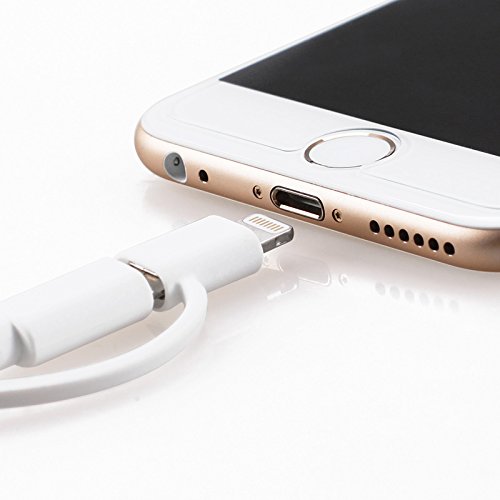 [Apple-MFI Certified] Wkae & reg; 2-in-1-Blitz zum USB-Kabel 8-Pin + Micro USB Ladekabel / Daten-Synchronisierungs-Kabel f¨¹r iPhone5 / 5s / 5c / 6/6 Plus Apple iPad Mini / IPAD AIR / iPod nano / iPod Touch / Samsung Galaxy S4 / S3 / Galaxy Tab Tablet PC Laptop Smartphone 1M wei? - 5