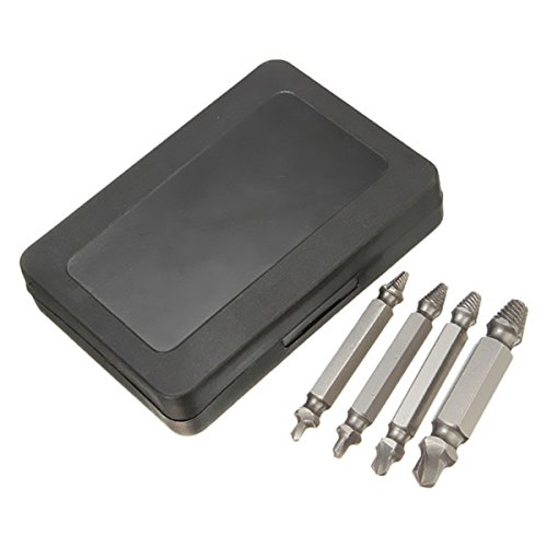 LEXPON 4 Stück Double Side Beschädigte Schraubenausdreher Bolzenzuchtwerkzeug Screw Extractor Out Remover Stiftschraube - 7