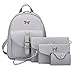 Produktbild Damen Rucksack 4 Sets Btruely Frau Mädchen Reise Schule Tasche Schulter Tasche Handtasche (Grau)