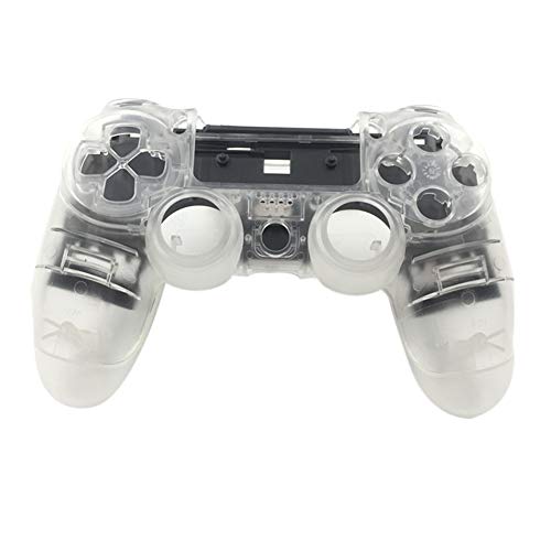Preisvergleich Produktbild Haodasi Ersatz Transparent Gehäuse - Ersetzen Vorderseite Zurück Etui Hulle Transparent Decken für Sony PS4 Pro 4.0 Dualshock 4 Controller