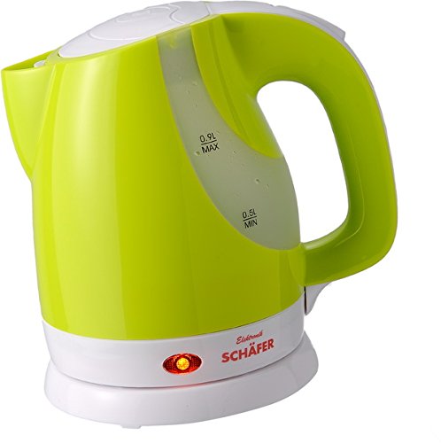Schäfer 0,9 Liter kabelloser Wasserkocher - Mini-Wasserkocher (Grün)