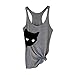 Produktbild Oyedens Frauen Katze Druck Crop Top, Damen Lässig Lose T-Shirt Bluse Frauen Ärmellos V-Ausschnitt Spitze Gedruckte Oberteile Tees Shirt Damen Weste mit Taschen 2018 Neue Mode Frau Kleidung