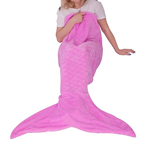 Manta de Cola de Sirena para Adultos, Tela de Franela Suave, Saco de Dormir de Todas Las Temporadas,63x152cm