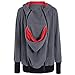 Produktbild Swallowuk Kapuzenpullover 2 in1 Babytrage Frauen Pullover Mommy Kangaroo Langarmshirts Tragejacke Mutterschaft Schwangere Tops Sweatshirt (XL, Dunkelgrau)