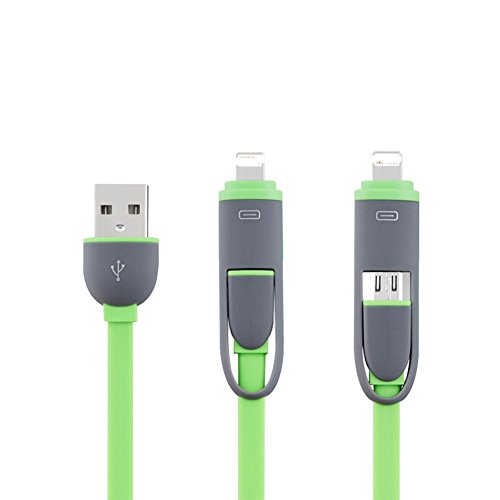 CJbrother 2 in 1 Micro USB und 8 Pin Anschluss! Ausziehbares Roll up Ladekabel Daten Kabel Gummi für iPhone, iPad, iPod / Samsung, HTC, LG, Sony etc. - 3