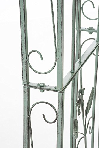 CLP Eisen Rosenbogen FLOWERS, Höhe 238 cm, Breite 123 cm, Tiefe 45 cm, verziert, Metall pulverbeschichtet antik-grün - 7