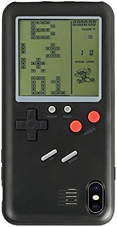 SparSmart24 2-in-1: Game Console + Cover Case, Game Phone Case in Gameboy Retro Look for iPhone X (Black)
