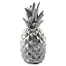 Produktbild MACOSA WV428 Deko Ananas Vintage Silber/Wohnaccessoire Tropische Frucht/Dekofigur / 33 cm Hoch/Deko-Element glänzend/Deko-Objekt