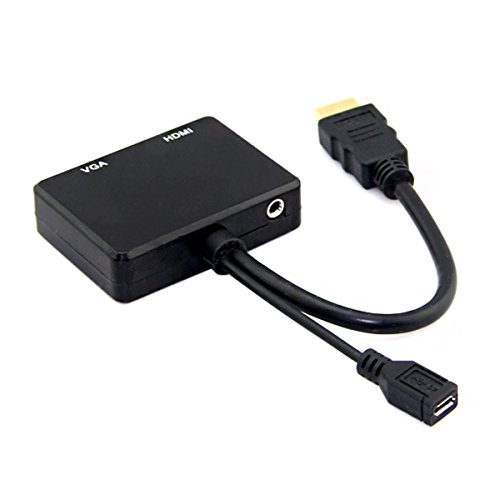 chenyang HDMI zu VGA & HDMI-Buchse Splitter mit Audio Video Kabel Konverter Adapter für HDTV PC Monitor - 2