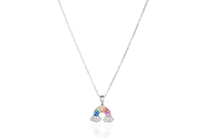 VJUYSW Collier en Arc-En-Ciel, Pendentif en Zircon Clouté Arc-En-Ciel, Collier Nuage Arc-En-Ciel pour Enfants, pour Cadeaux de Fête D'Anniversaire